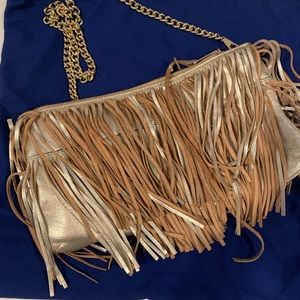 Rebecca Minkoff Gold Fringe Shoulder Bag/Clutch